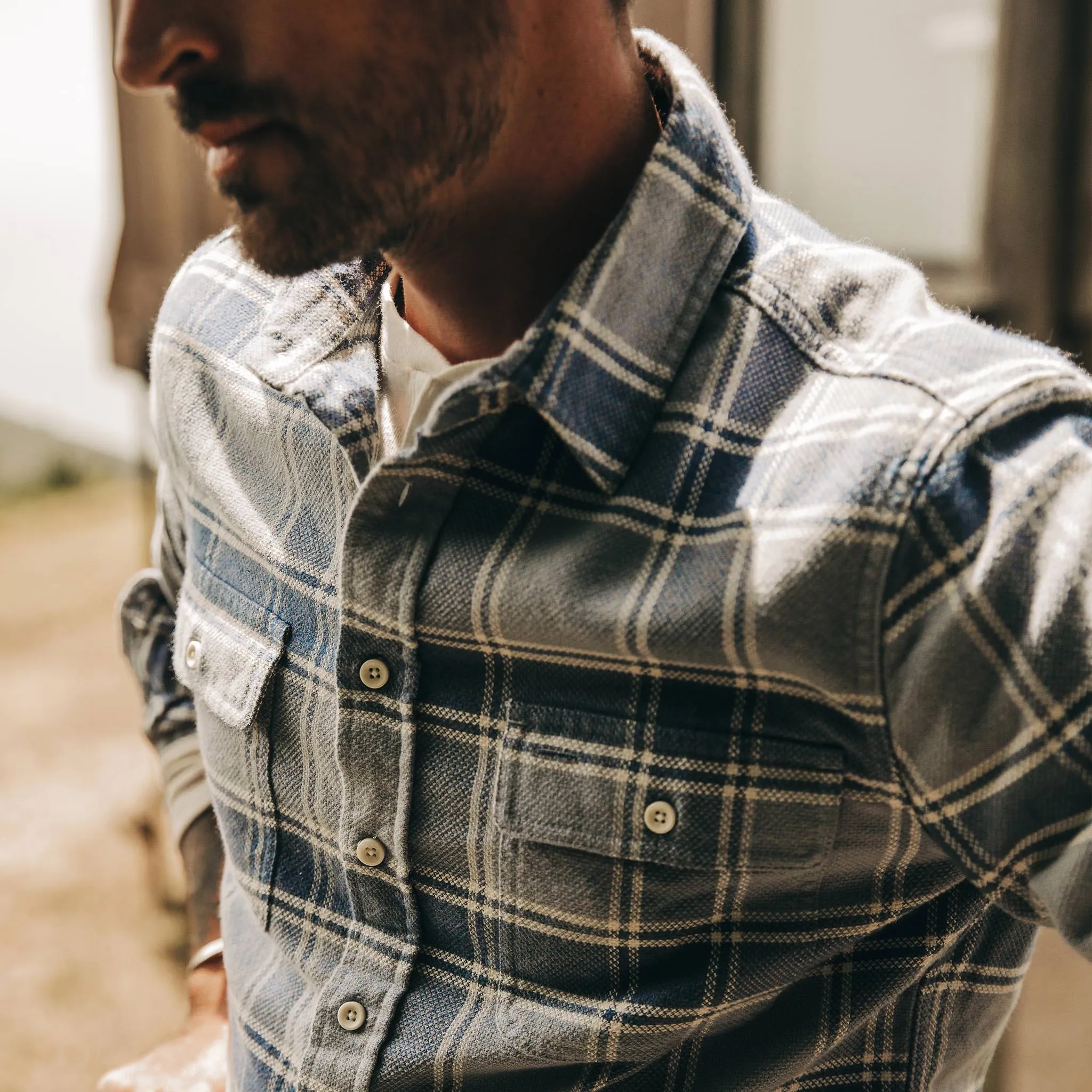 The Ledge Shirt in Navy Plaid sold by Taylor Stitch product image thumbnail 3