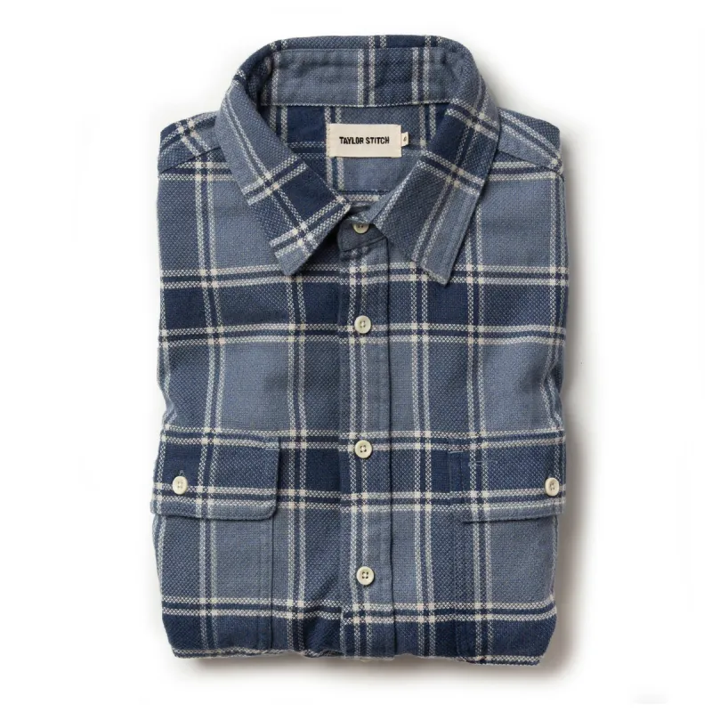 The Ledge Shirt in Navy Plaid sold by Taylor Stitch