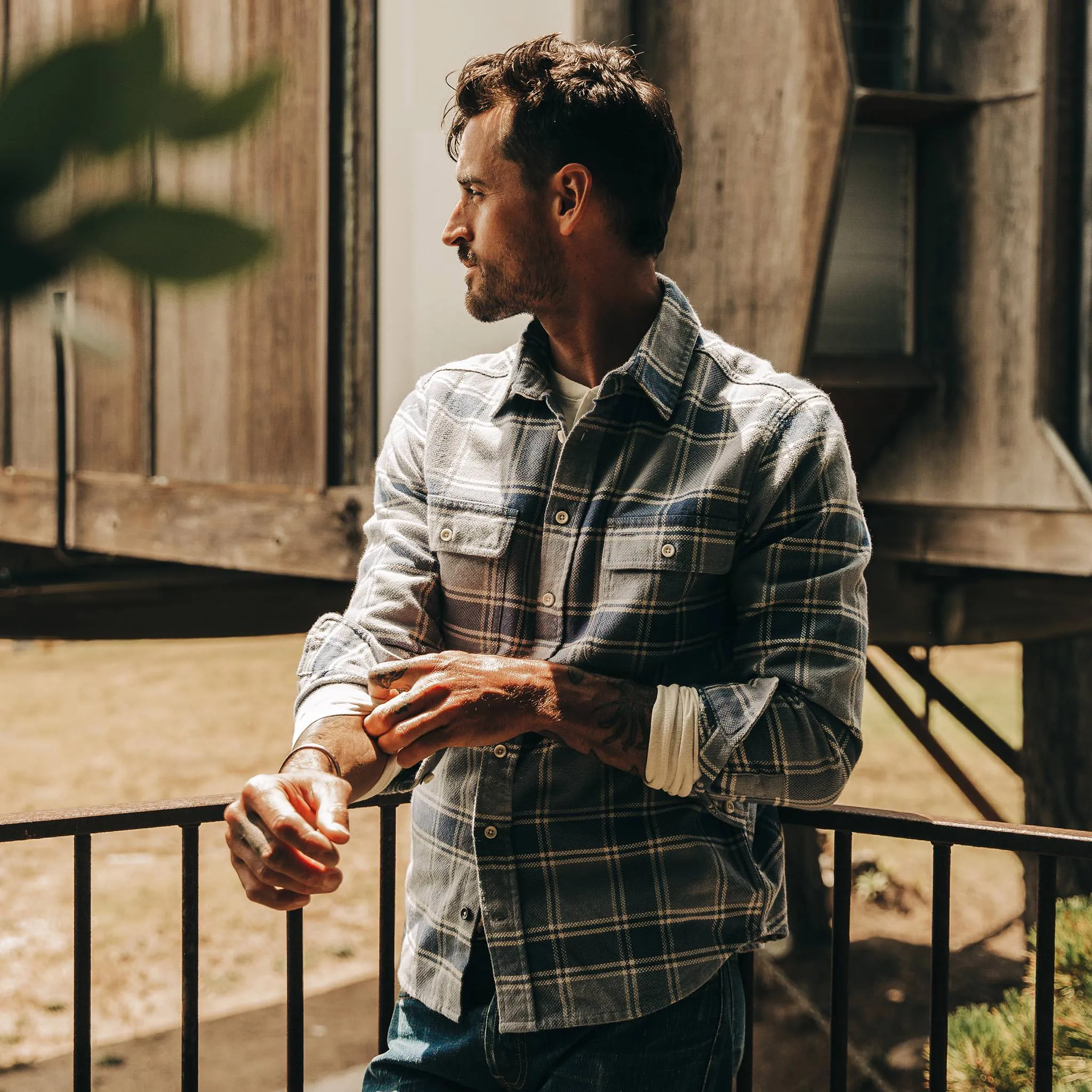 The Ledge Shirt in Navy Plaid sold by Taylor Stitch product image thumbnail 2