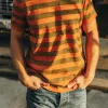 The Organic Cotton Tee in Rust Stripe sold by Taylor Stitch
