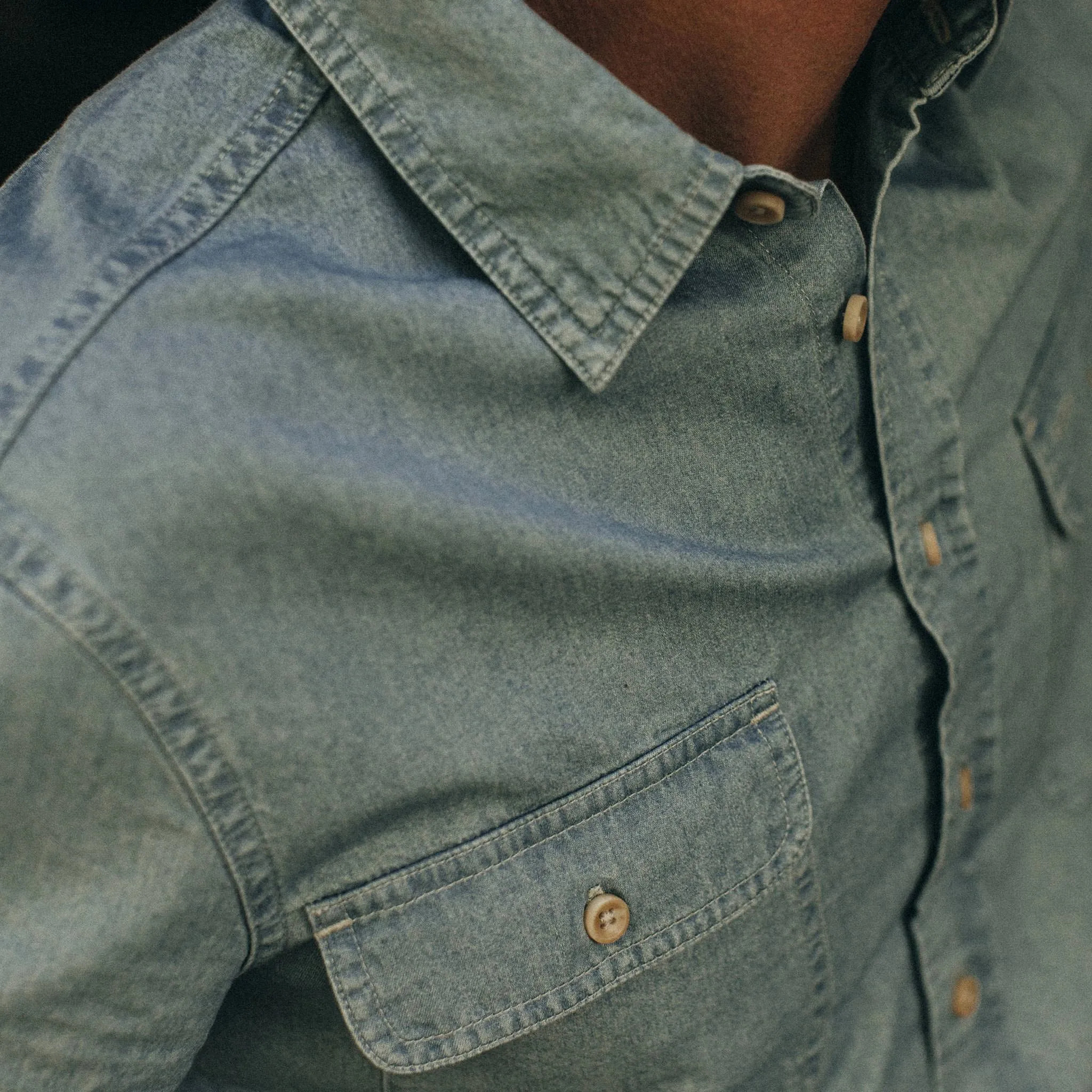 The Ledge Shirt in Sun Bleached Chambray sold by Taylor Stitch product image thumbnail 4