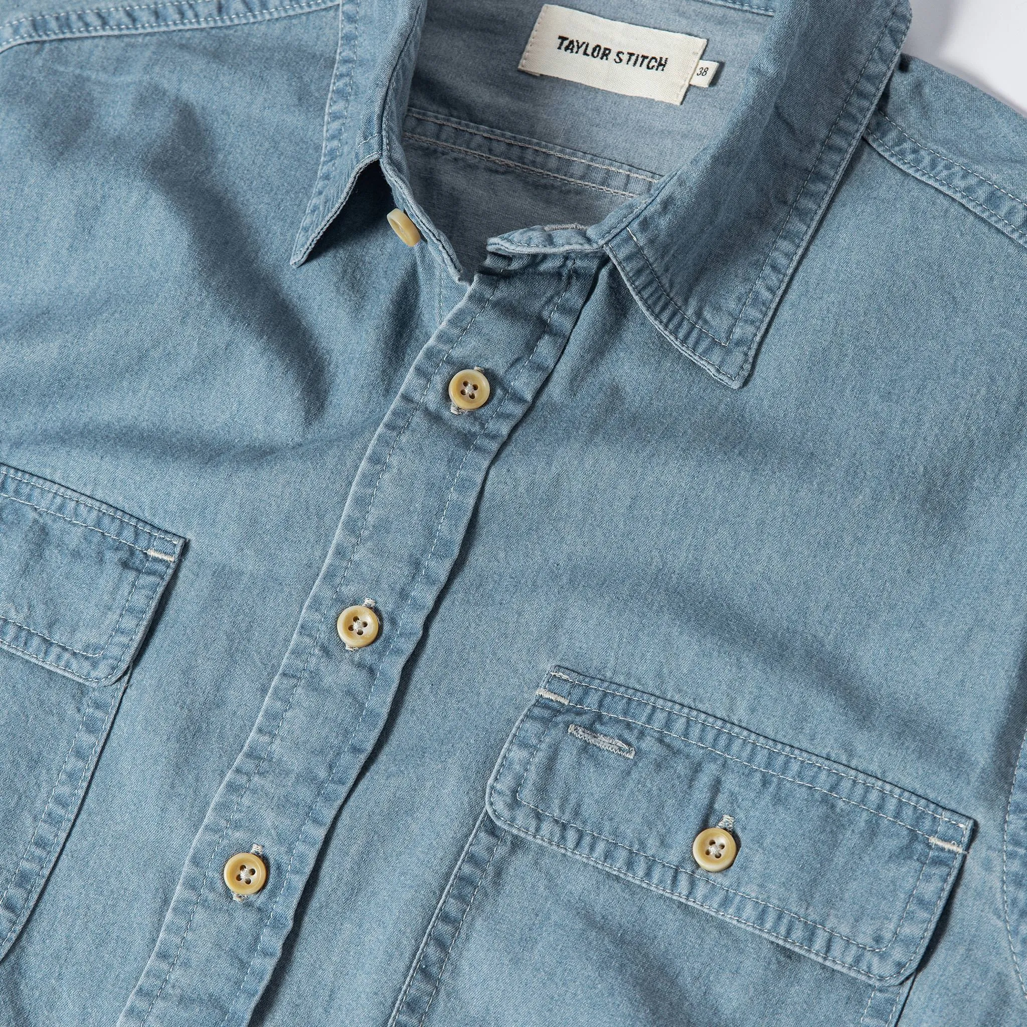 The Ledge Shirt in Sun Bleached Chambray sold by Taylor Stitch product image thumbnail 5
