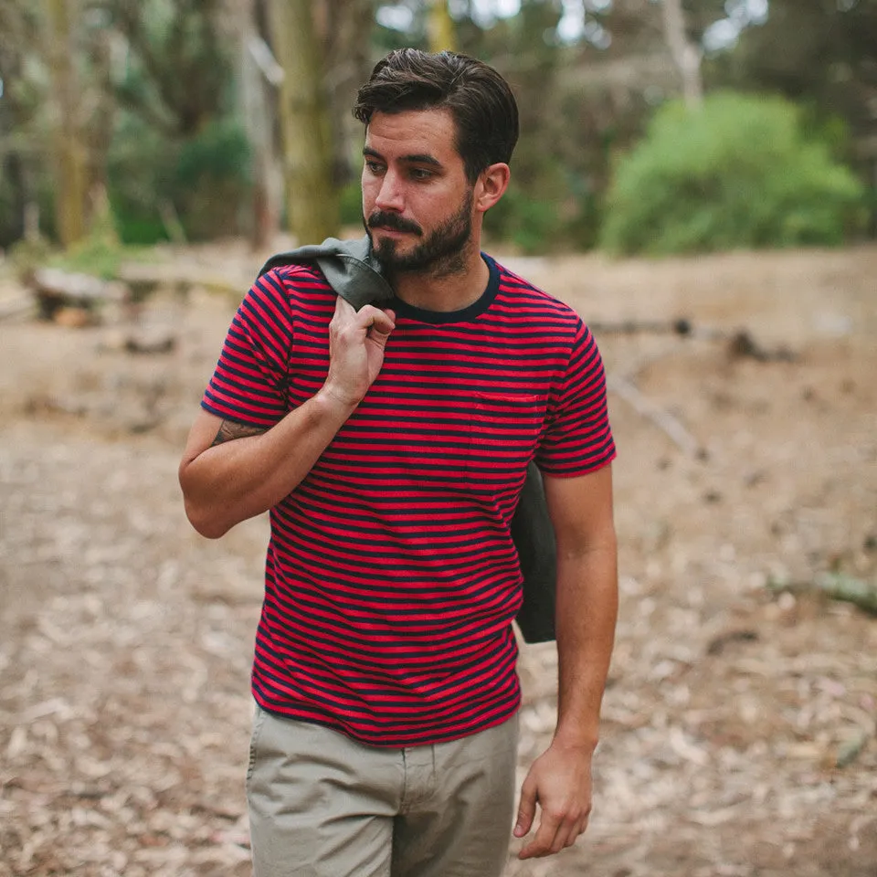 The Sequoia Stripe Tee in Navy & Red sold by Taylor Stitch product image thumbnail 2