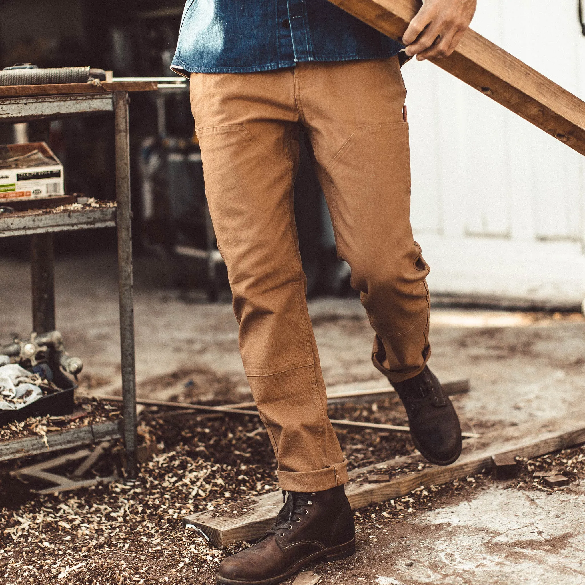 The Chore Pant in Washed Camel sold by Taylor Stitch product image thumbnail 4