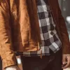 The Moto Jacket in Tobacco Suede sold by Taylor Stitch