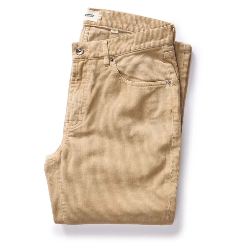 The Slim All Day Pant in Light Khaki Cord sold by Taylor Stitch