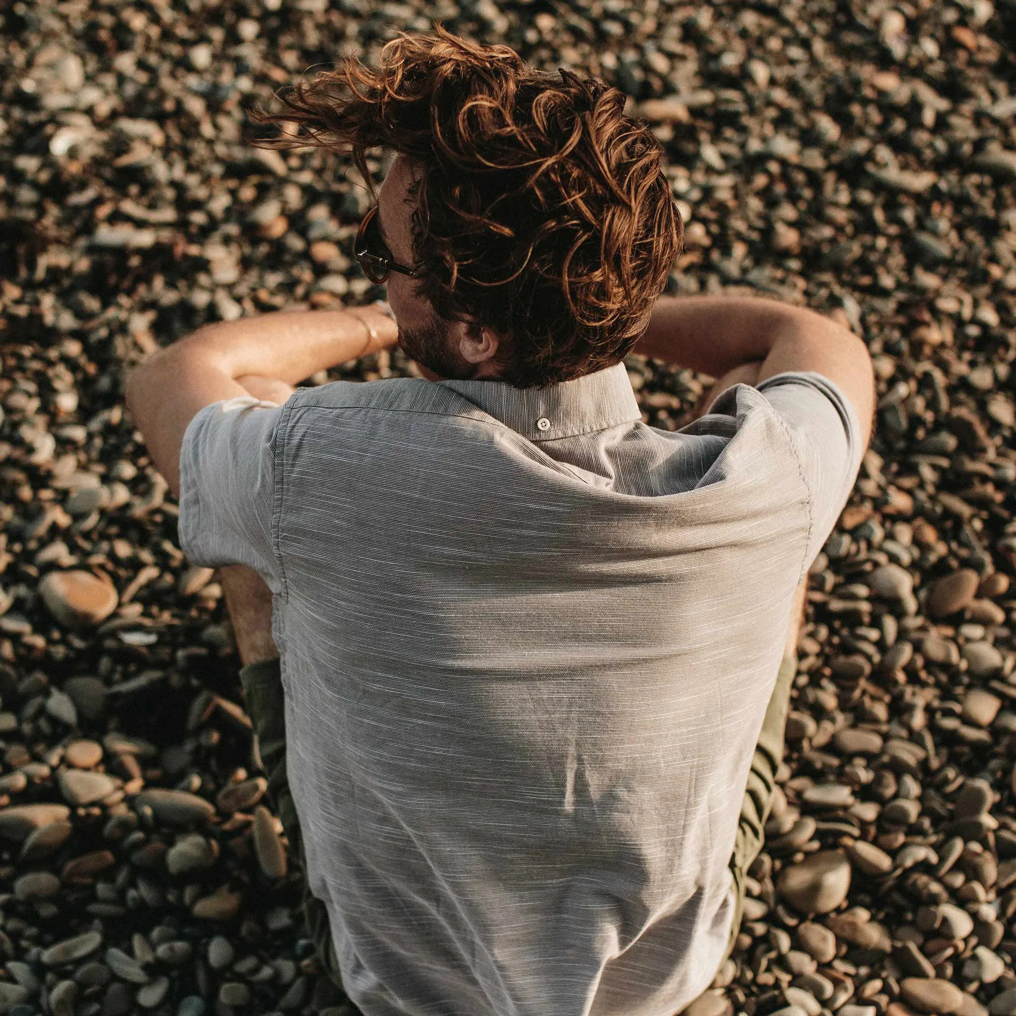 The Short Sleeve Jack in Grey Dobby sold by Taylor Stitch product image thumbnail 2