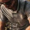 The Short Sleeve Jack in Grey Dobby sold by Taylor Stitch