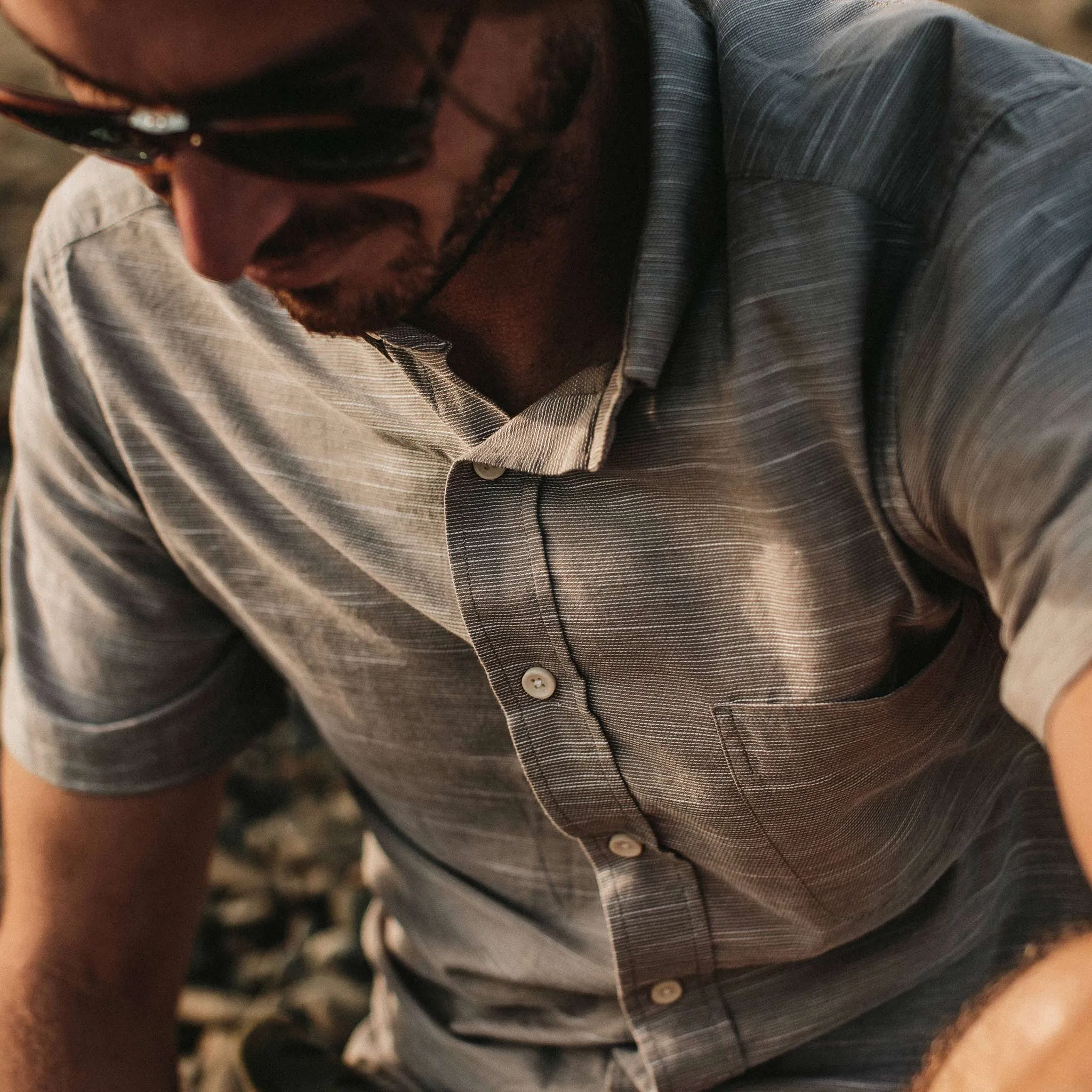 The Short Sleeve Jack in Grey Dobby sold by Taylor Stitch product image thumbnail 3