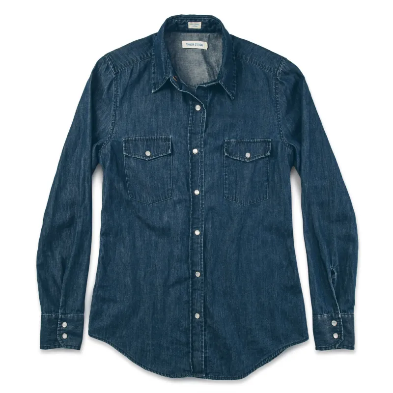 The Hutton Shirt in Indigo sold by Taylor Stitch
