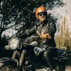 The Band Collar Moto Jacket in Black Steerhide sold by Taylor Stitch