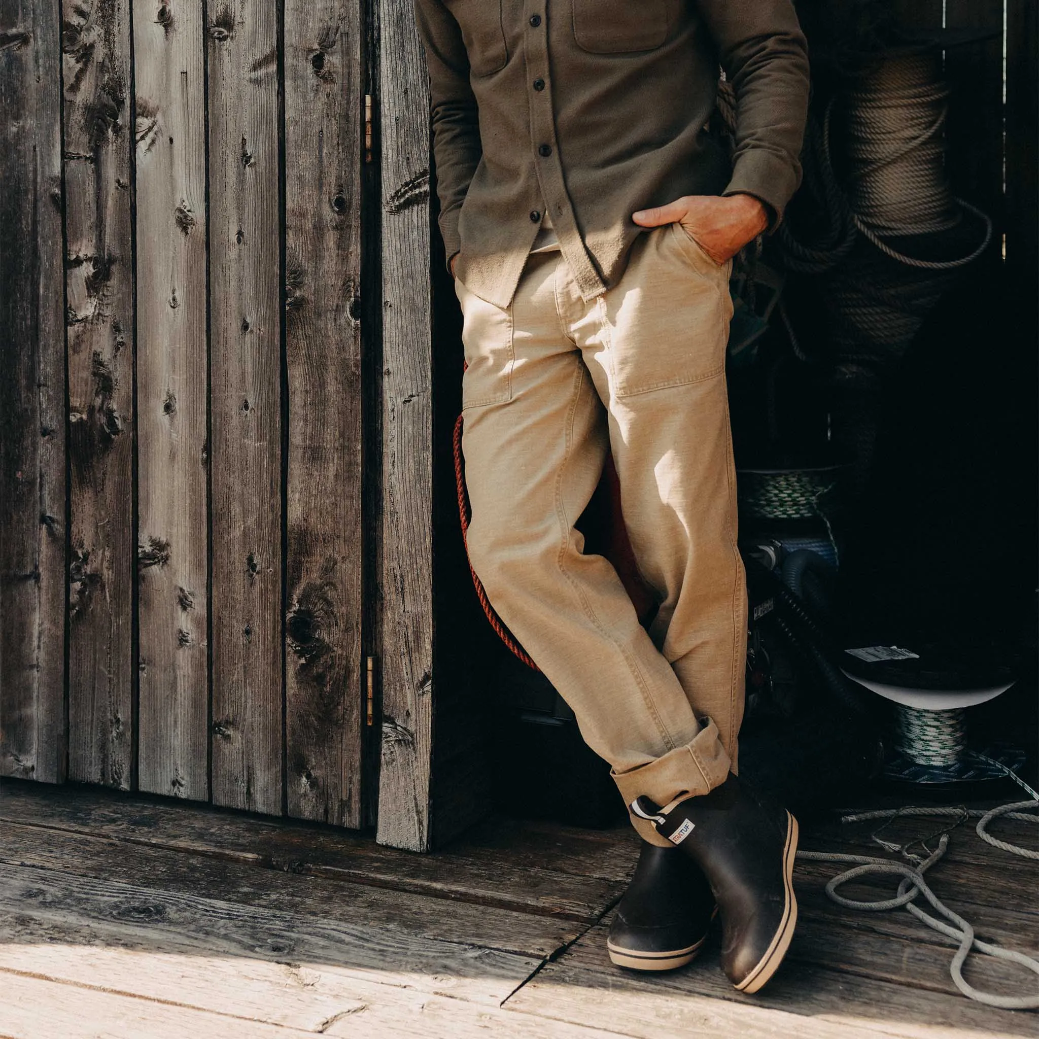 The Surplus Pant in Khaki Reverse Sateen sold by Taylor Stitch product image thumbnail 3