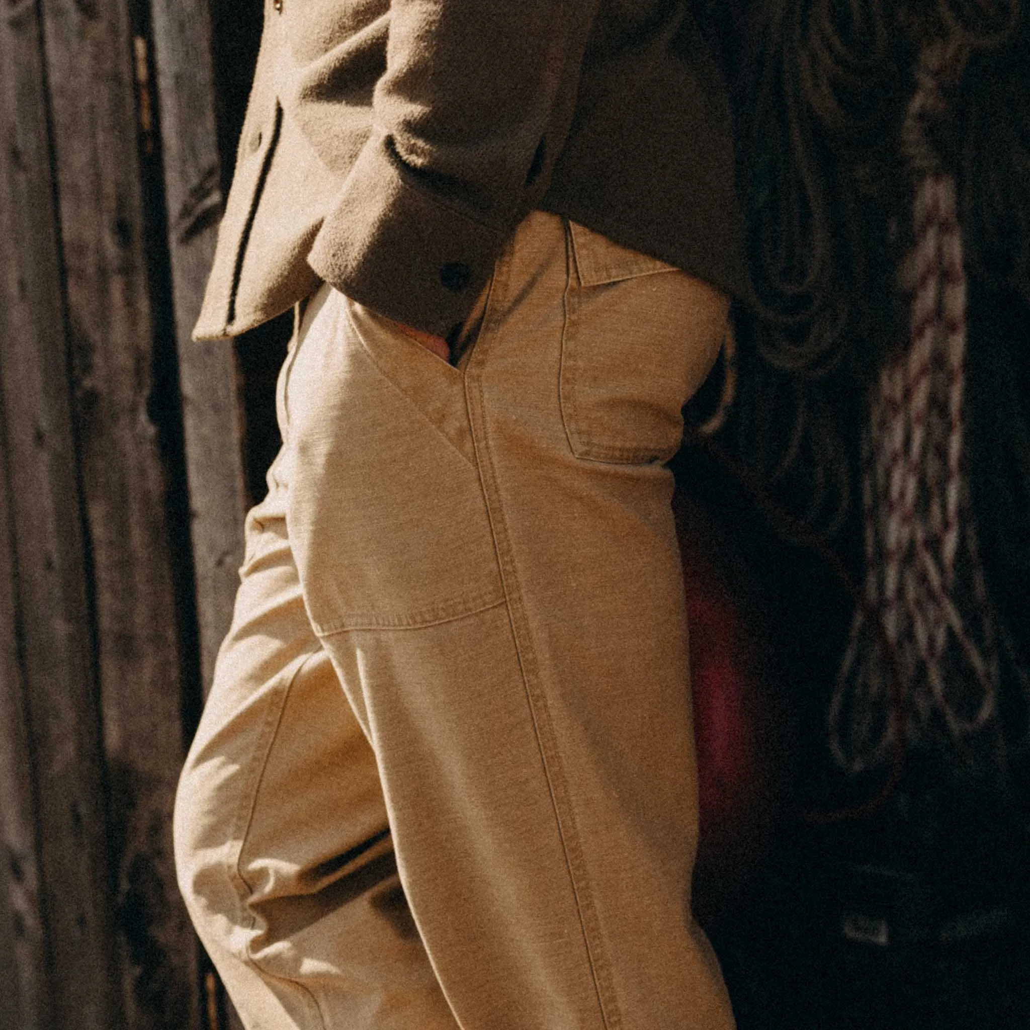 The Surplus Pant in Khaki Reverse Sateen sold by Taylor Stitch product image thumbnail 4