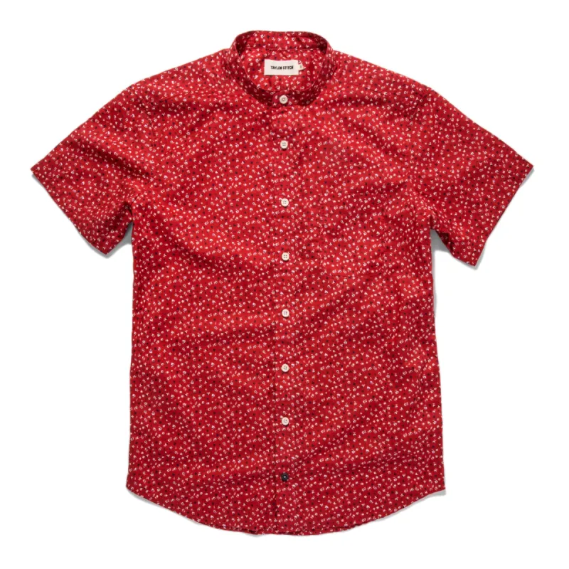 The Short Sleeve Bandit in Red Mini Floral sold by Taylor Stitch