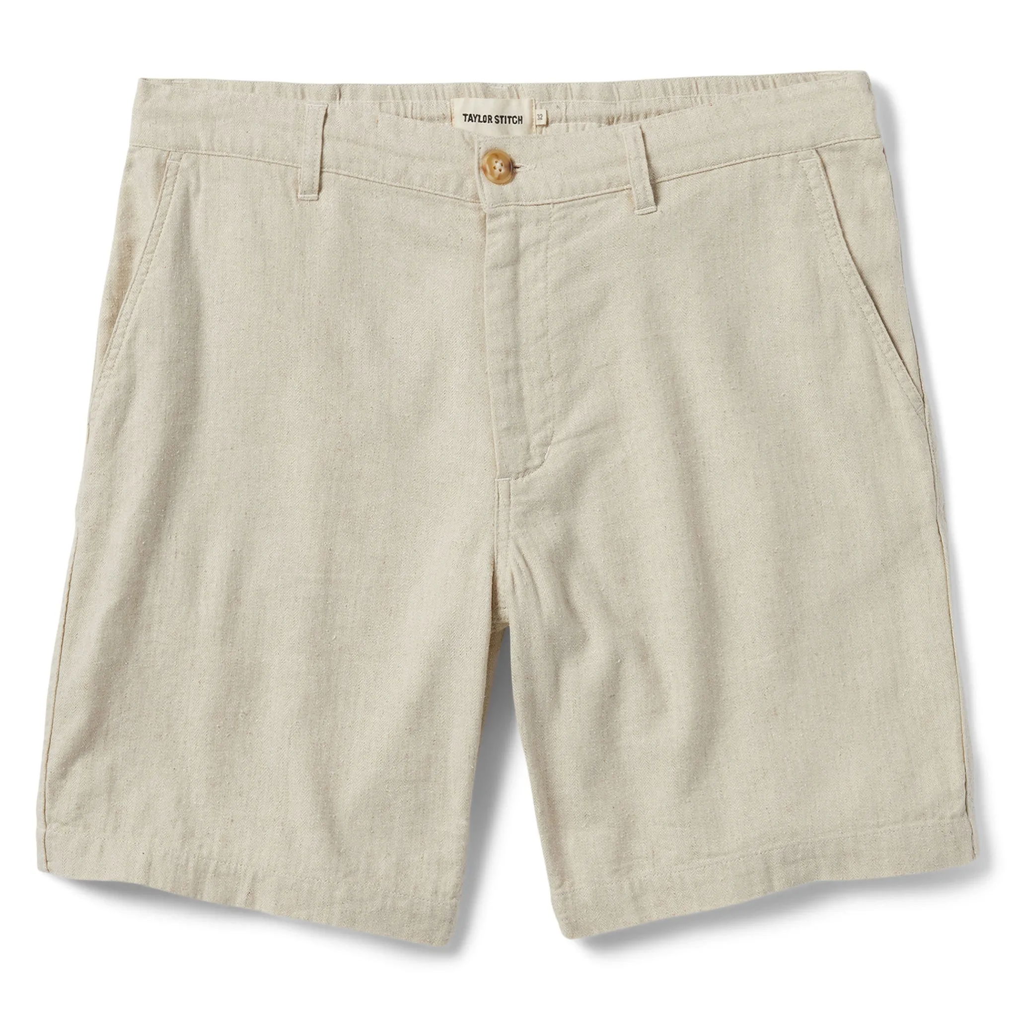 The Easy Short in Natural Herringbone sold by Taylor Stitch
