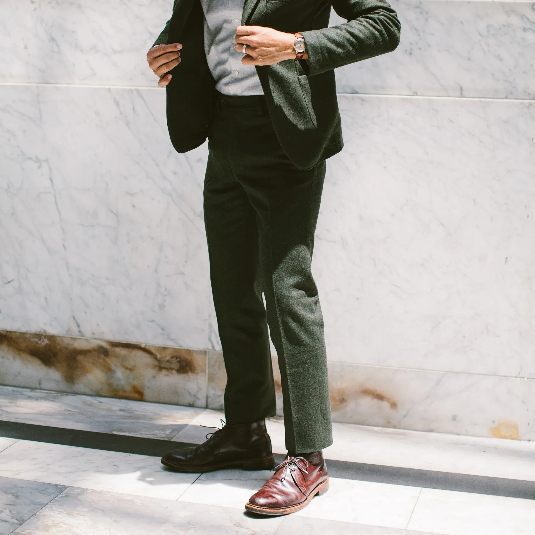 The Telegraph Trouser in Olive Wool sold by Taylor Stitch product image thumbnail 2