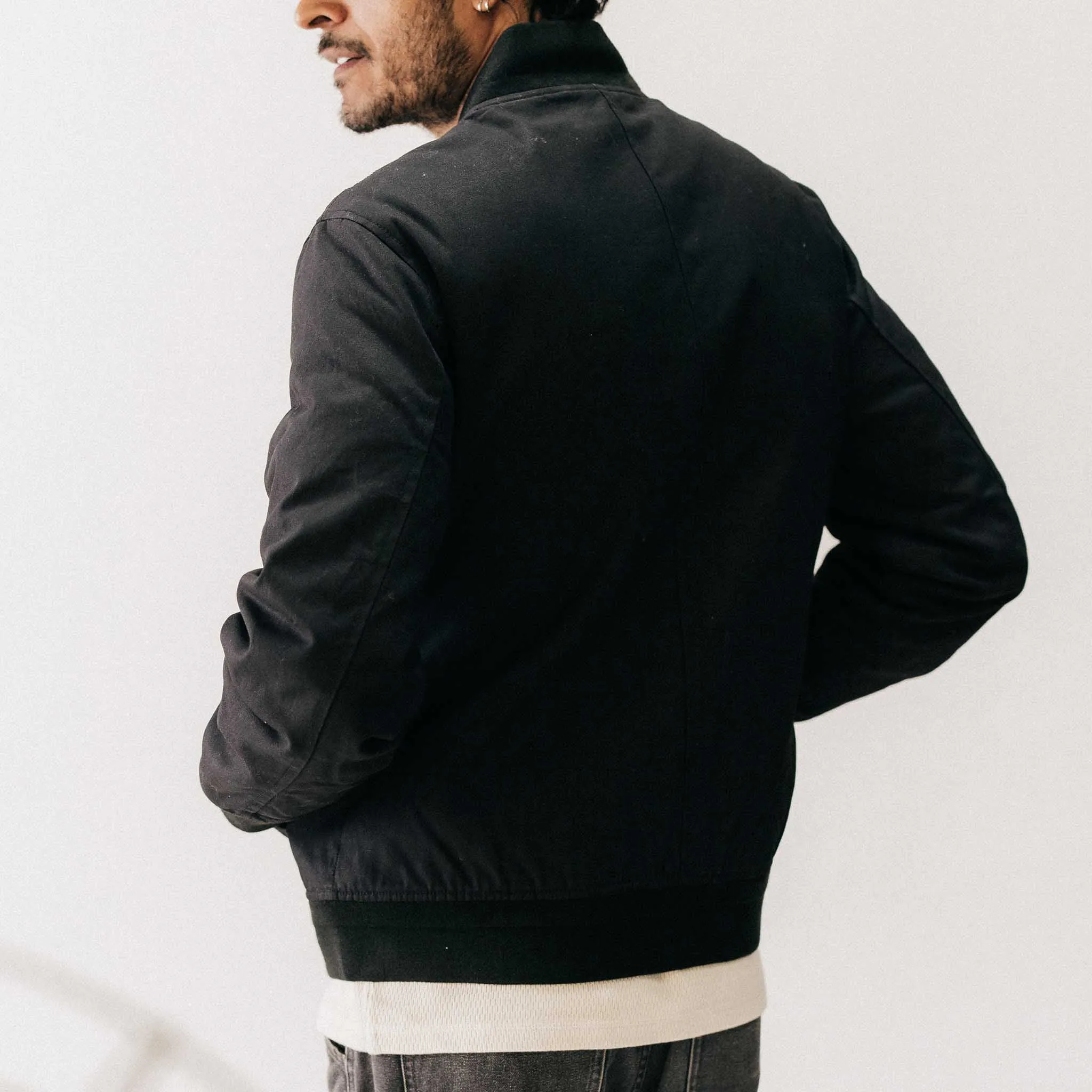 The Insulated Bomber Jacket in Coal Dry Wax sold by Taylor Stitch product image thumbnail 4