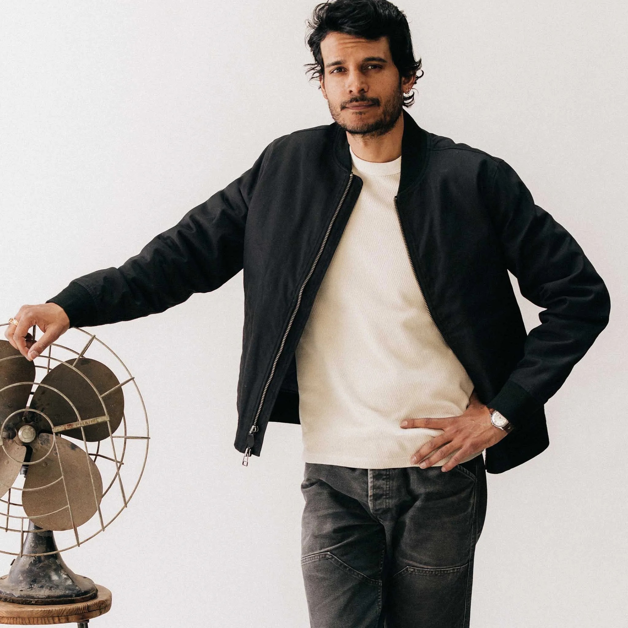 The Insulated Bomber Jacket in Coal Dry Wax sold by Taylor Stitch product image thumbnail 2