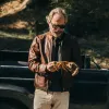 The Band Collar Moto Jacket in Espresso Steerhide sold by Taylor Stitch