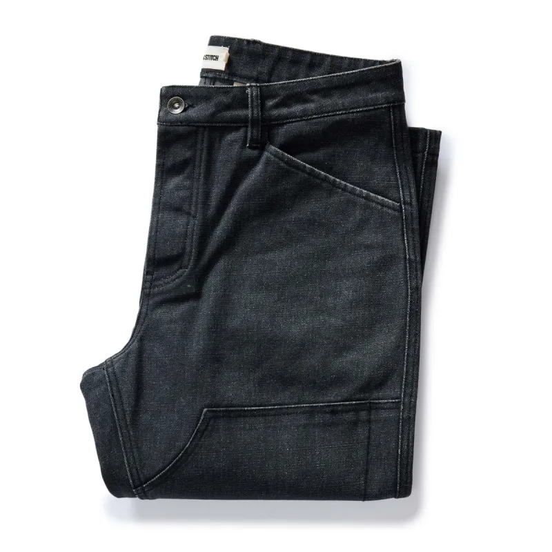 The Chore Pant in Coal Chipped Canvas sold by Taylor Stitch