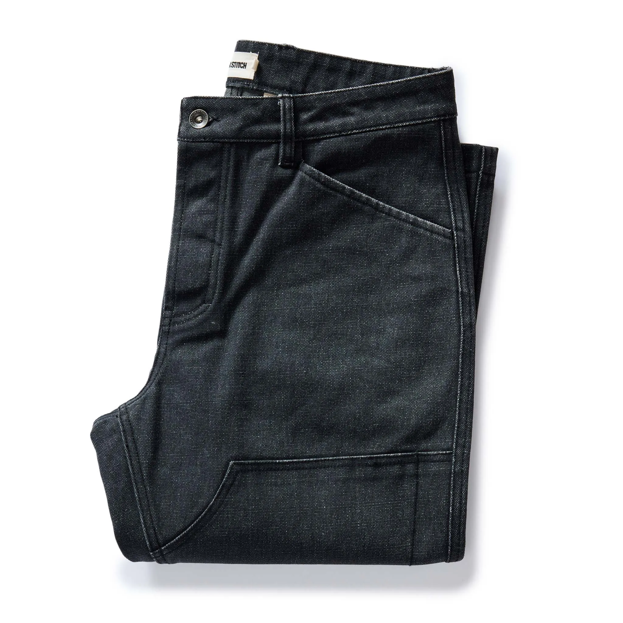 The Chore Pant in Coal Chipped Canvas sold by Taylor Stitch