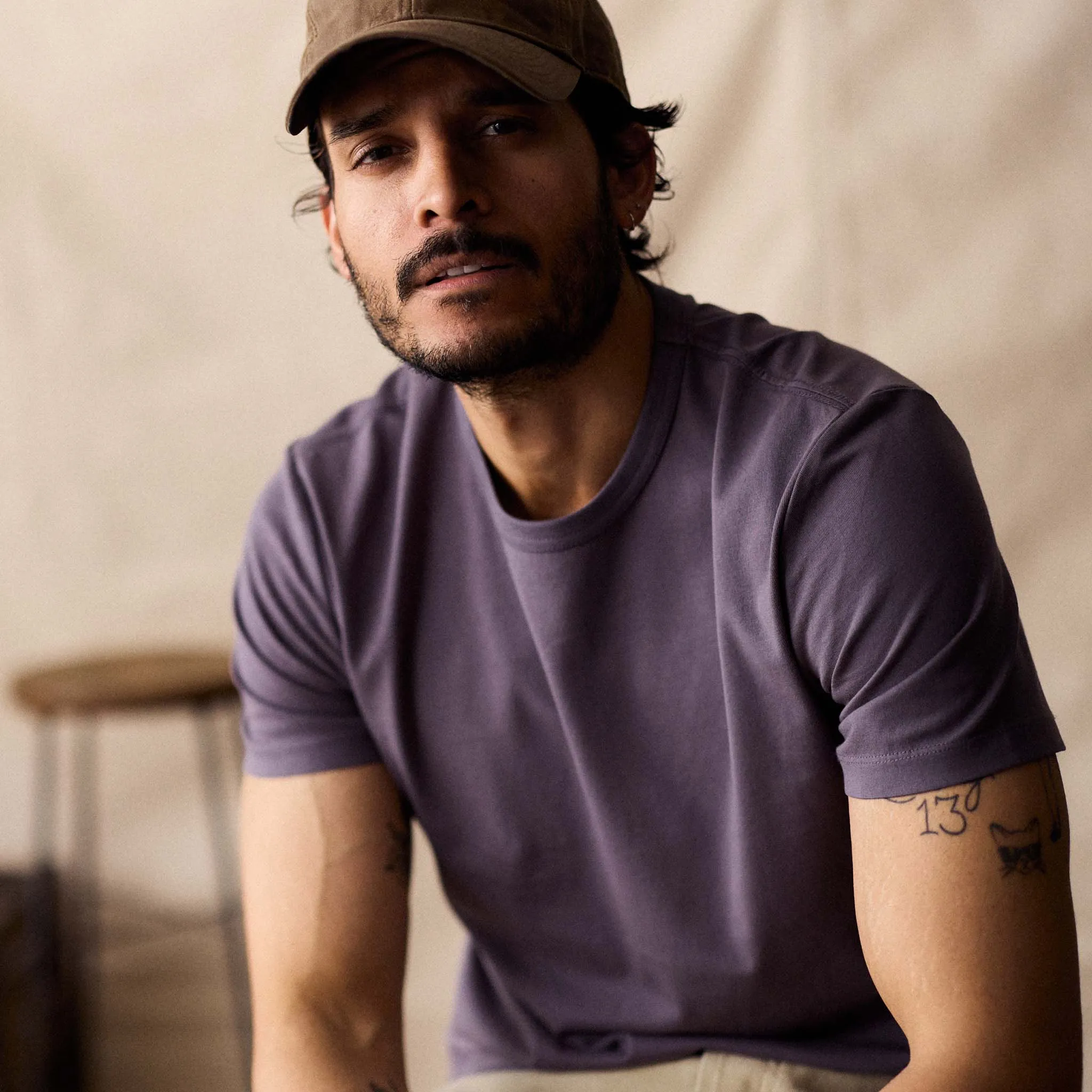 The Organic Cotton Tee in Dried Plum sold by Taylor Stitch product image thumbnail 3