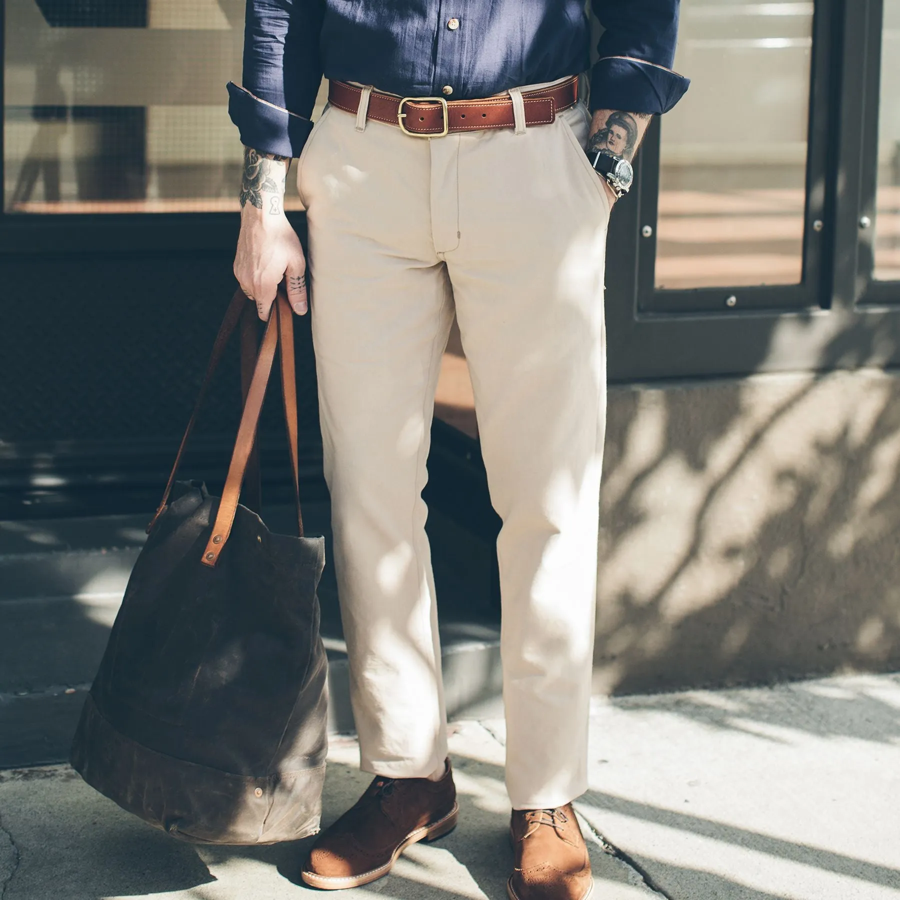 The Slim Chino in Light Stone sold by Taylor Stitch product image thumbnail 5