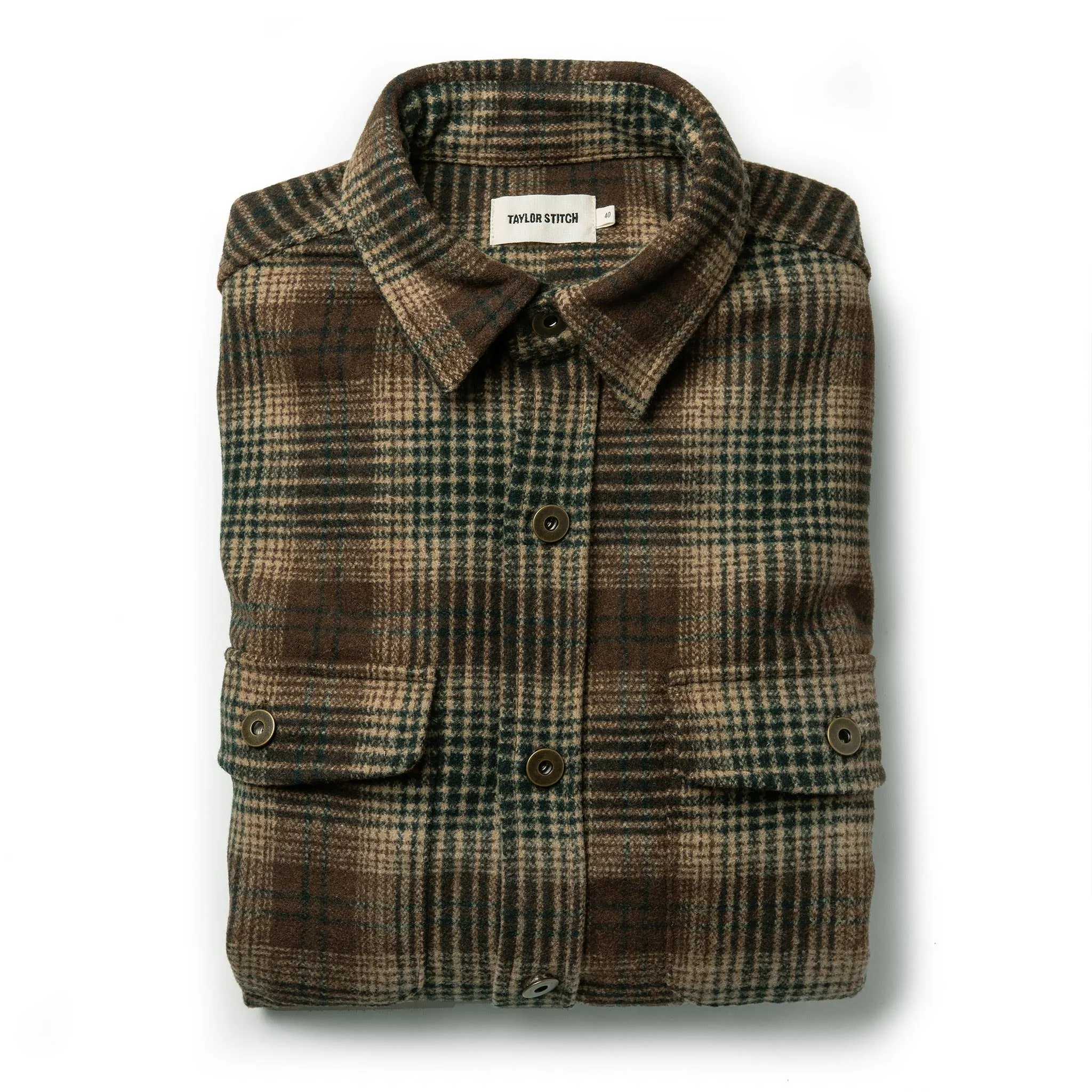 The Explorer Shirt in Tan Plaid sold by Taylor Stitch