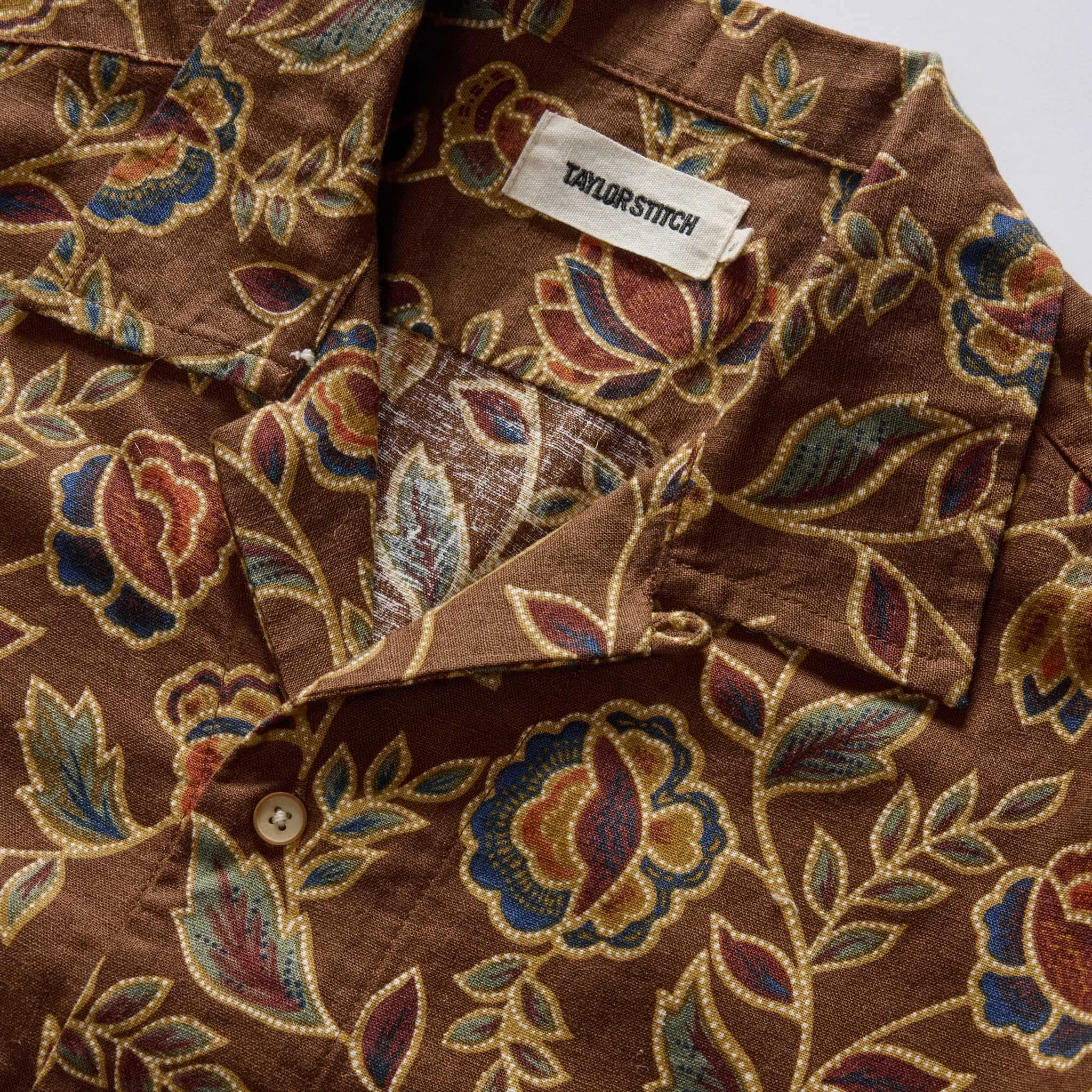The Short Sleeve Davis Shirt in Burnt Toffee Print sold by Taylor Stitch product image thumbnail 5
