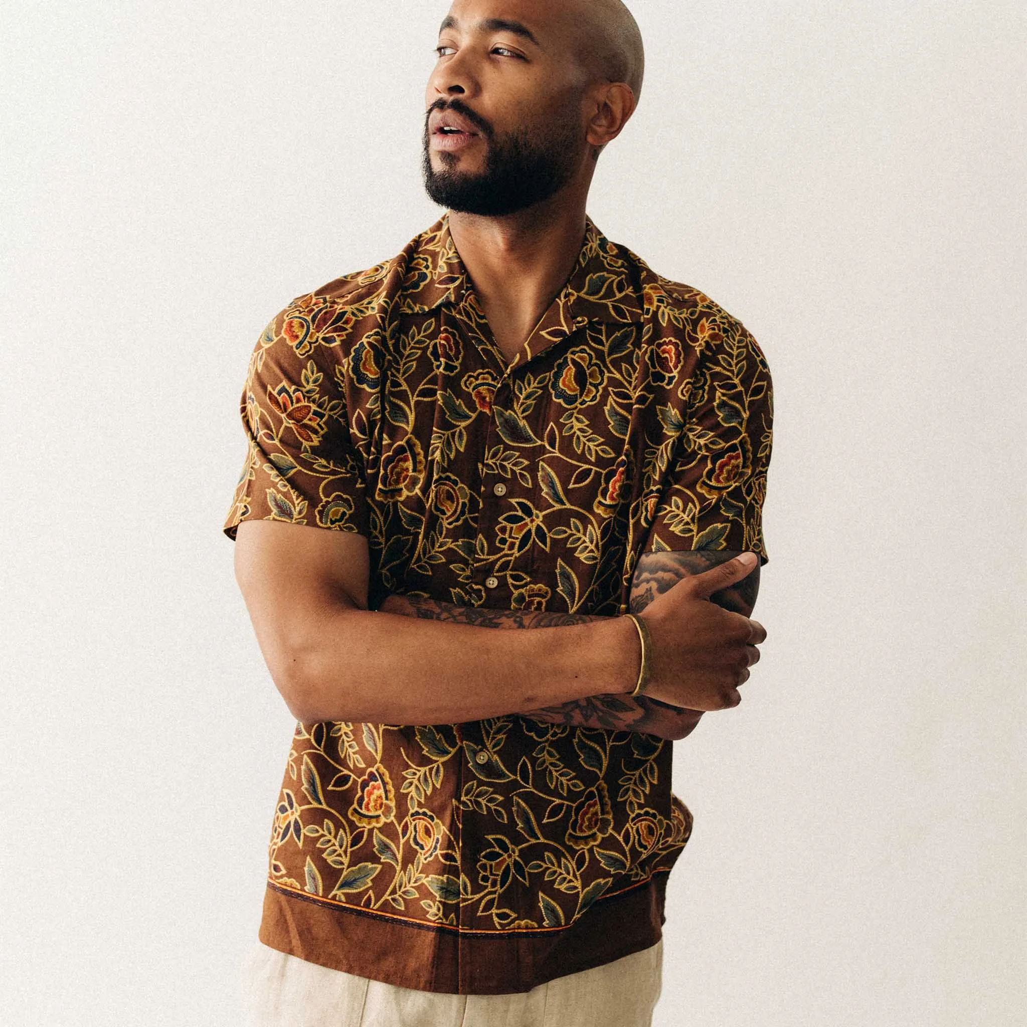 The Short Sleeve Davis Shirt in Burnt Toffee Print sold by Taylor Stitch product image thumbnail 2