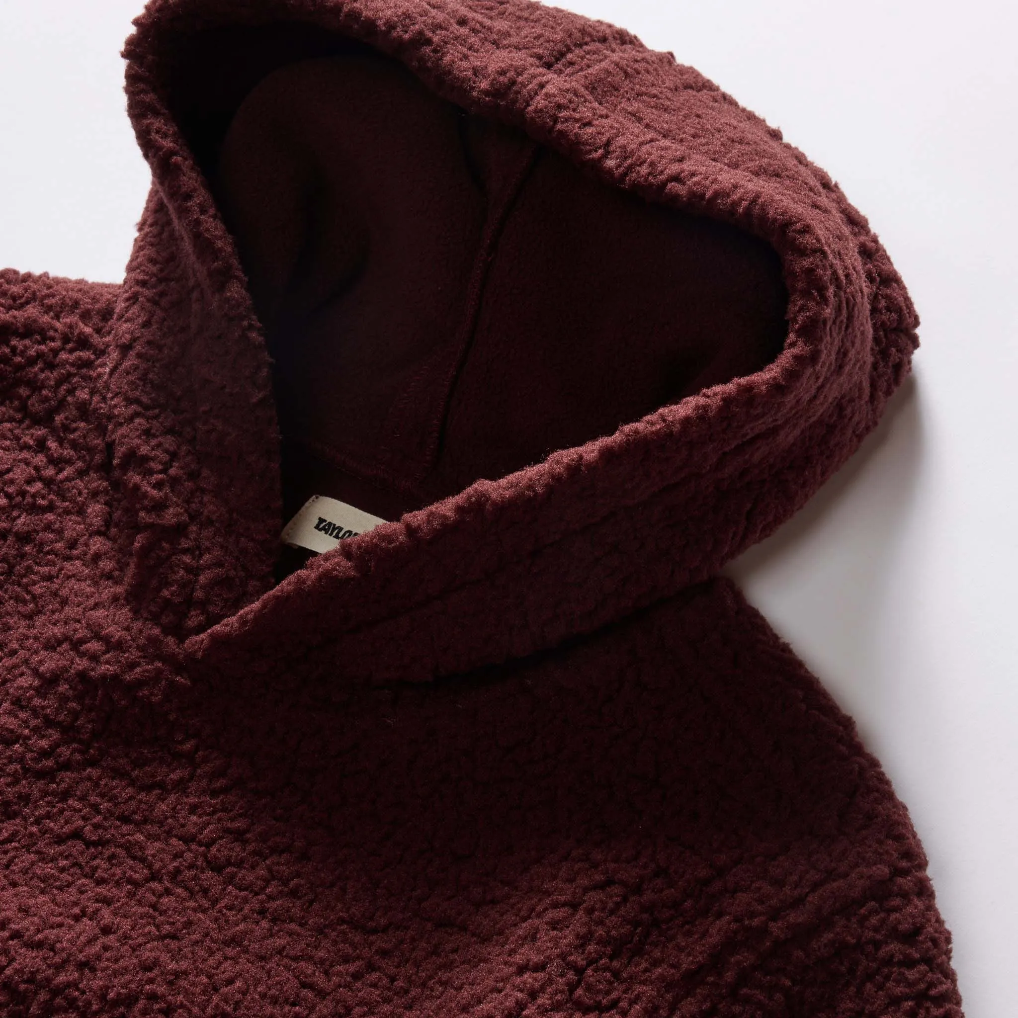 The Nomad Hoodie in Burgundy Sherpa sold by Taylor Stitch product image thumbnail 5