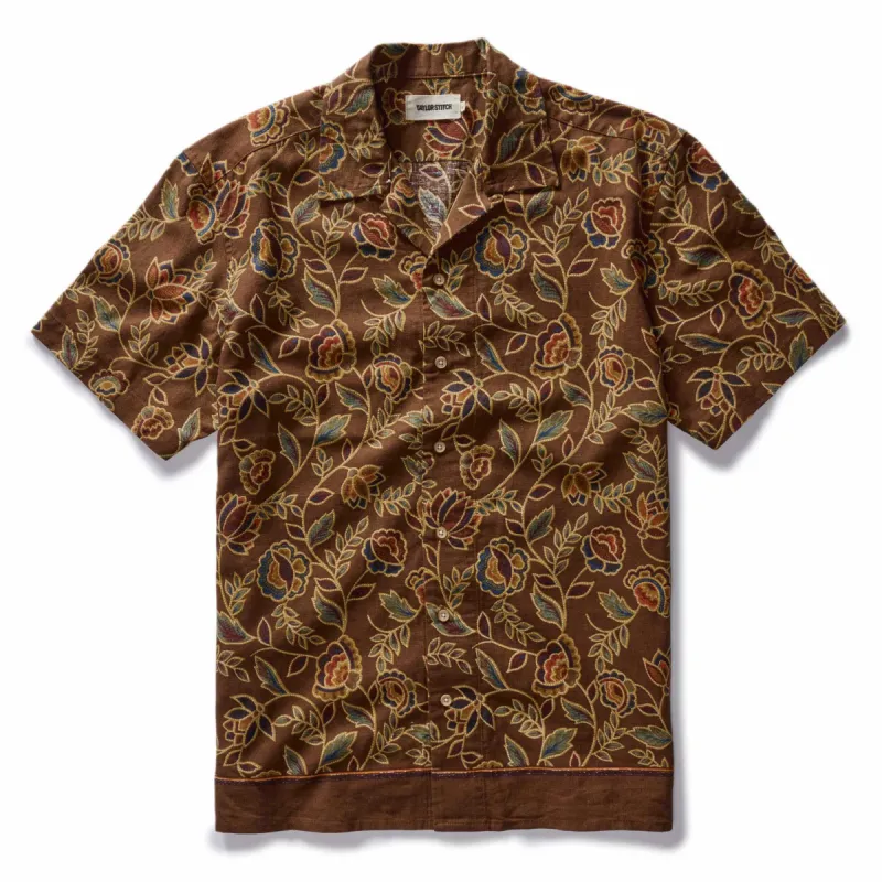 The Short Sleeve Davis Shirt in Burnt Toffee Print sold by Taylor Stitch