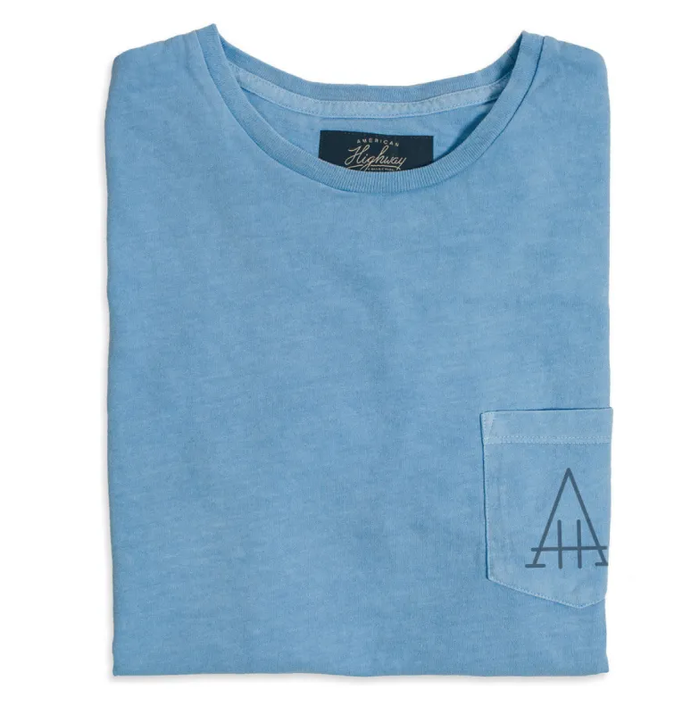 The Highway Tee in Dusty Blue sold by Taylor Stitch