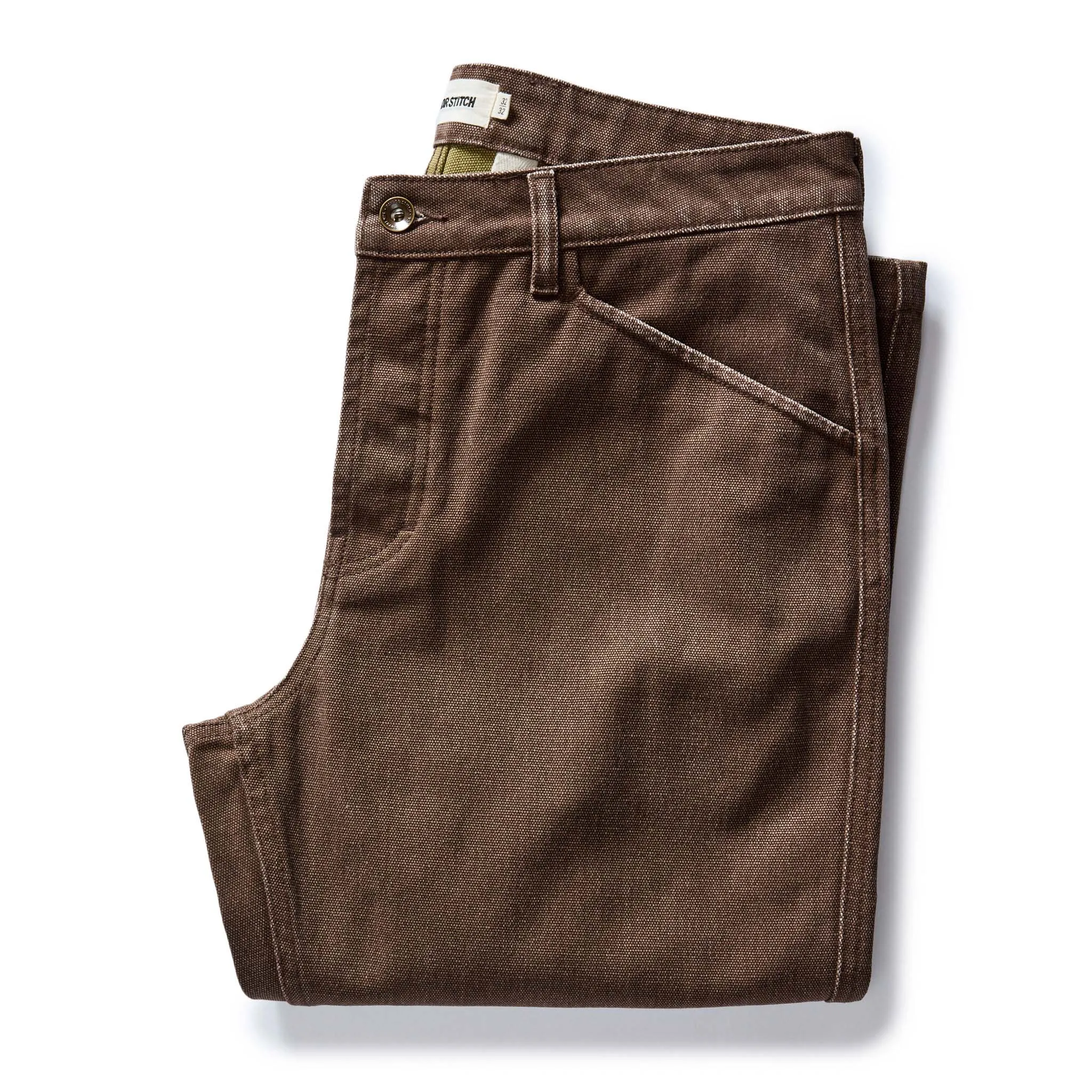 The Camp Pant in Aged Penny Chipped Canvas sold by Taylor Stitch