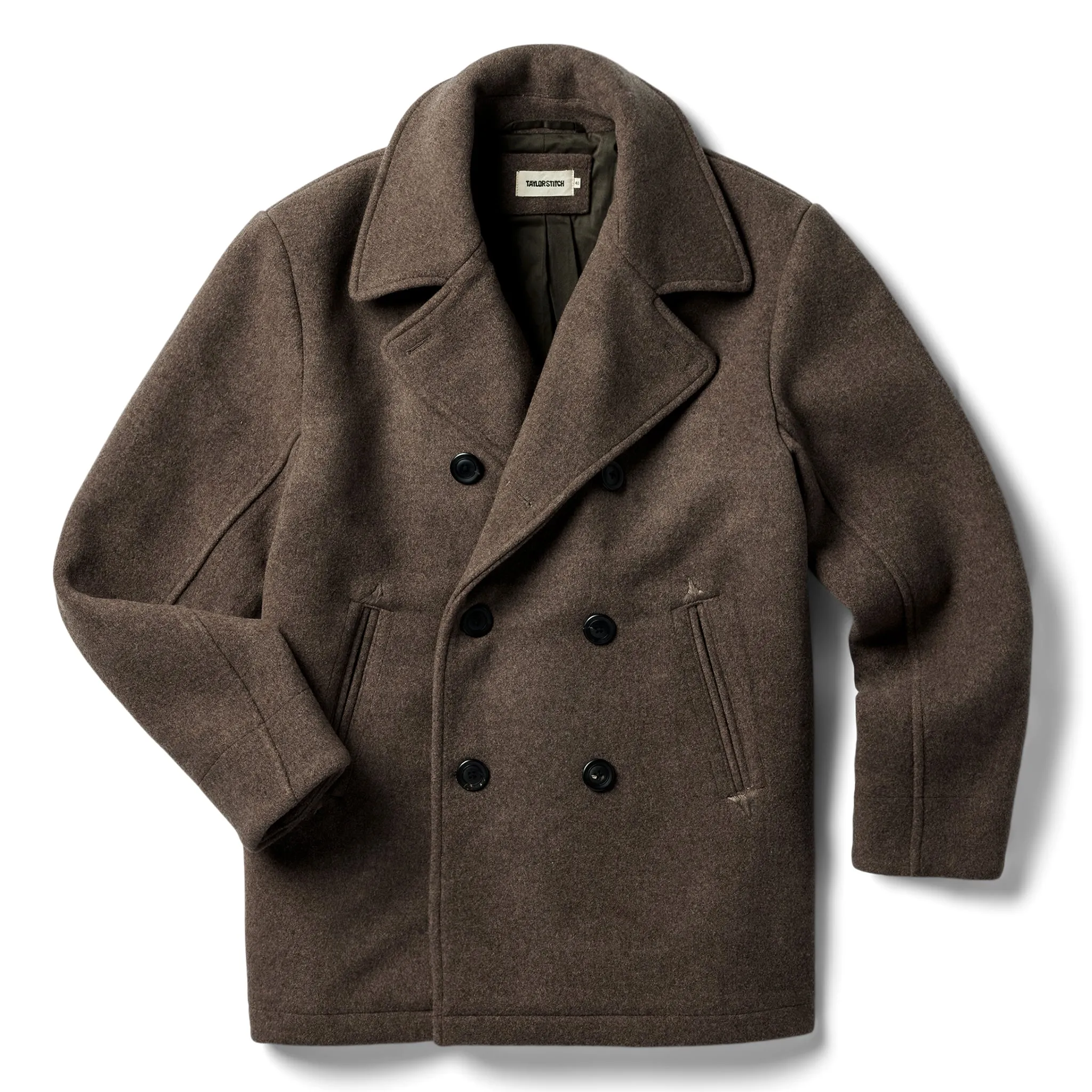 The Mariner Coat in Sable Melton Wool sold by Taylor Stitch