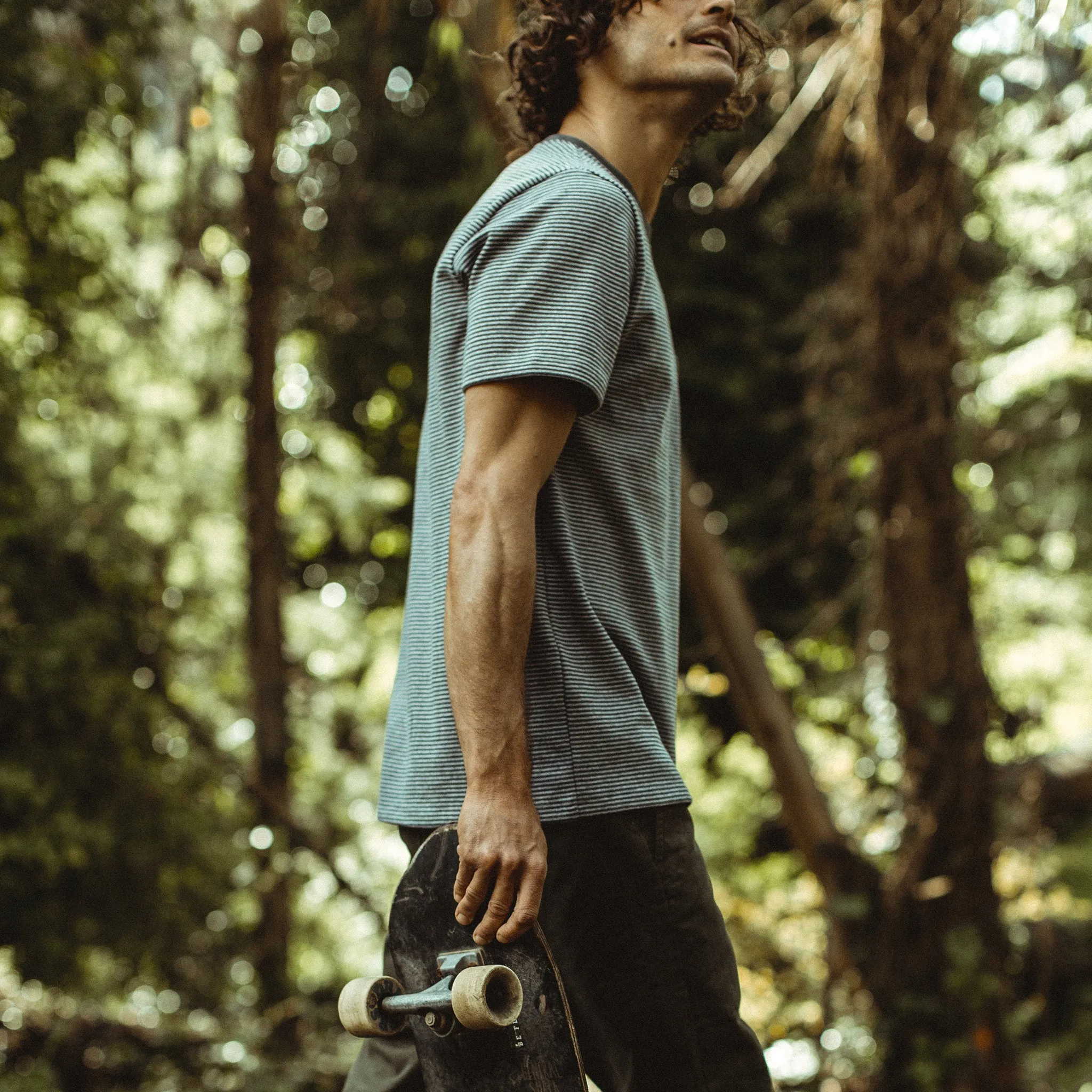 The Heavy Bag Tee in Grey Stripe sold by Taylor Stitch product image thumbnail 3