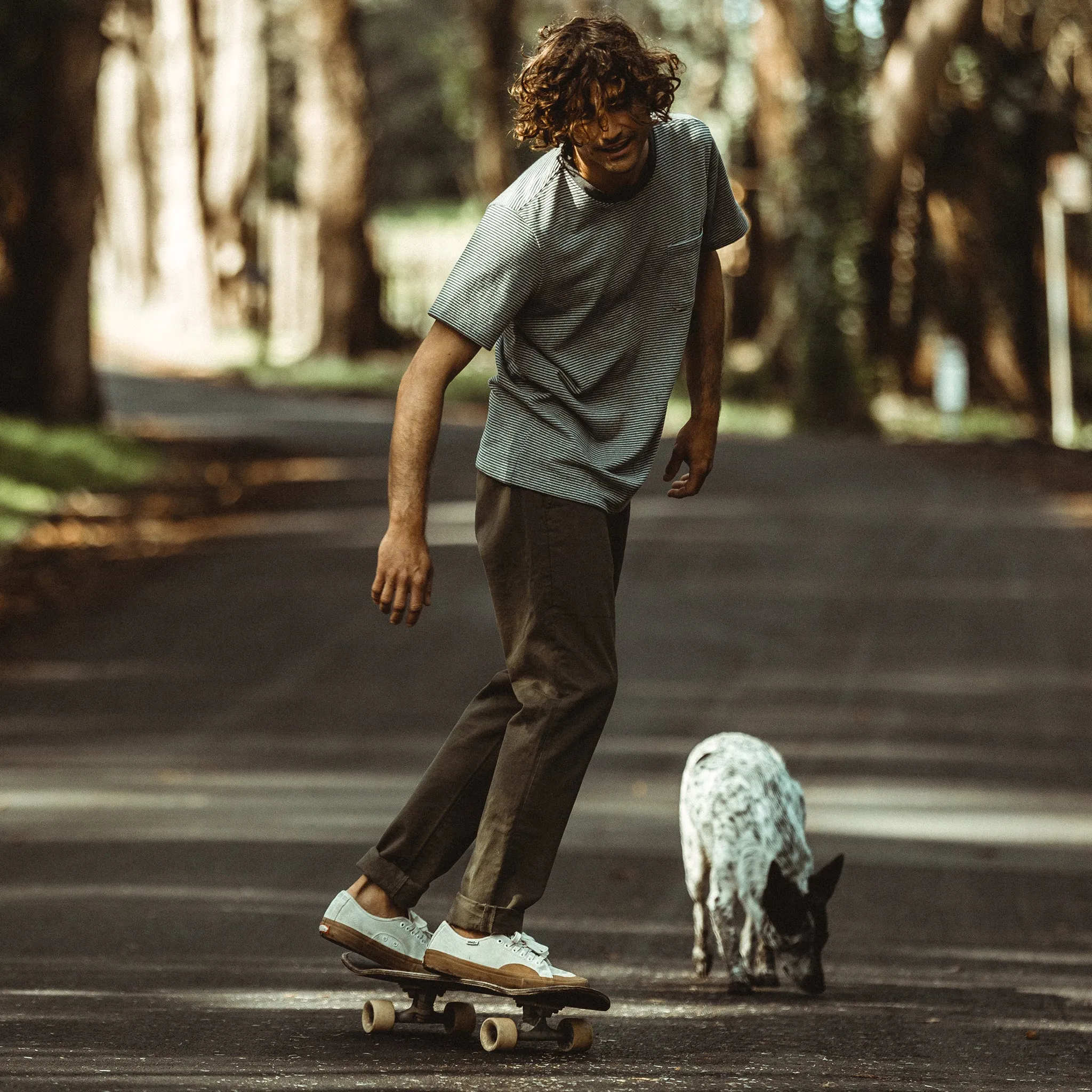 The Heavy Bag Tee in Grey Stripe sold by Taylor Stitch product image thumbnail 2