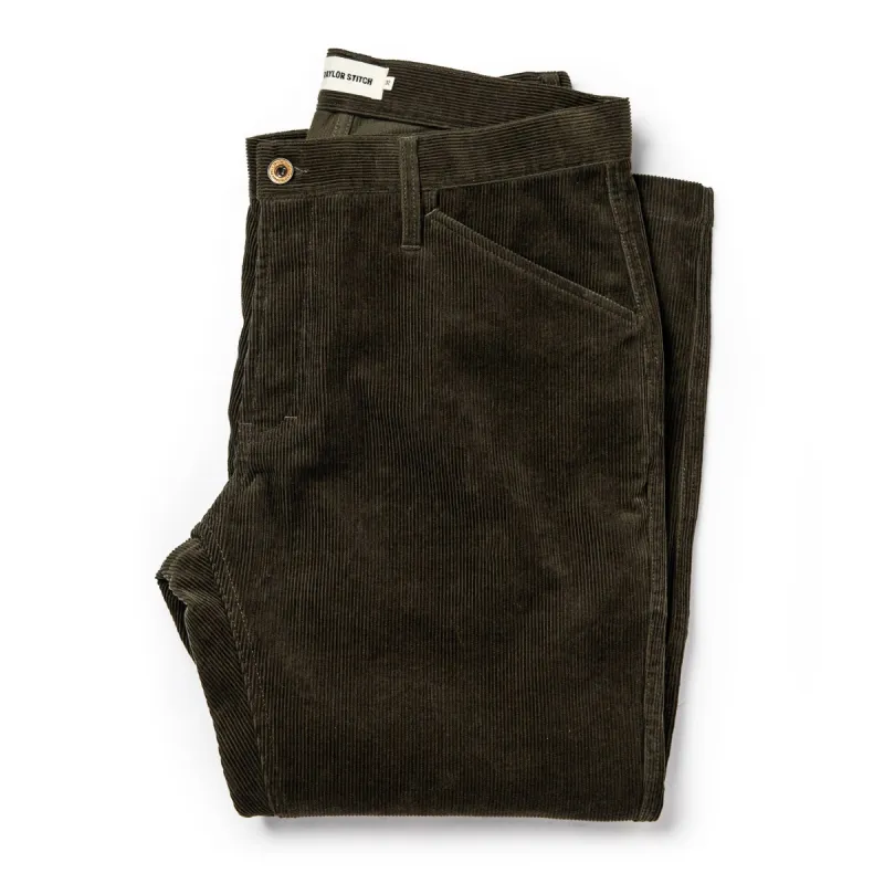 The Camp Pant in Olive Corduroy sold by Taylor Stitch