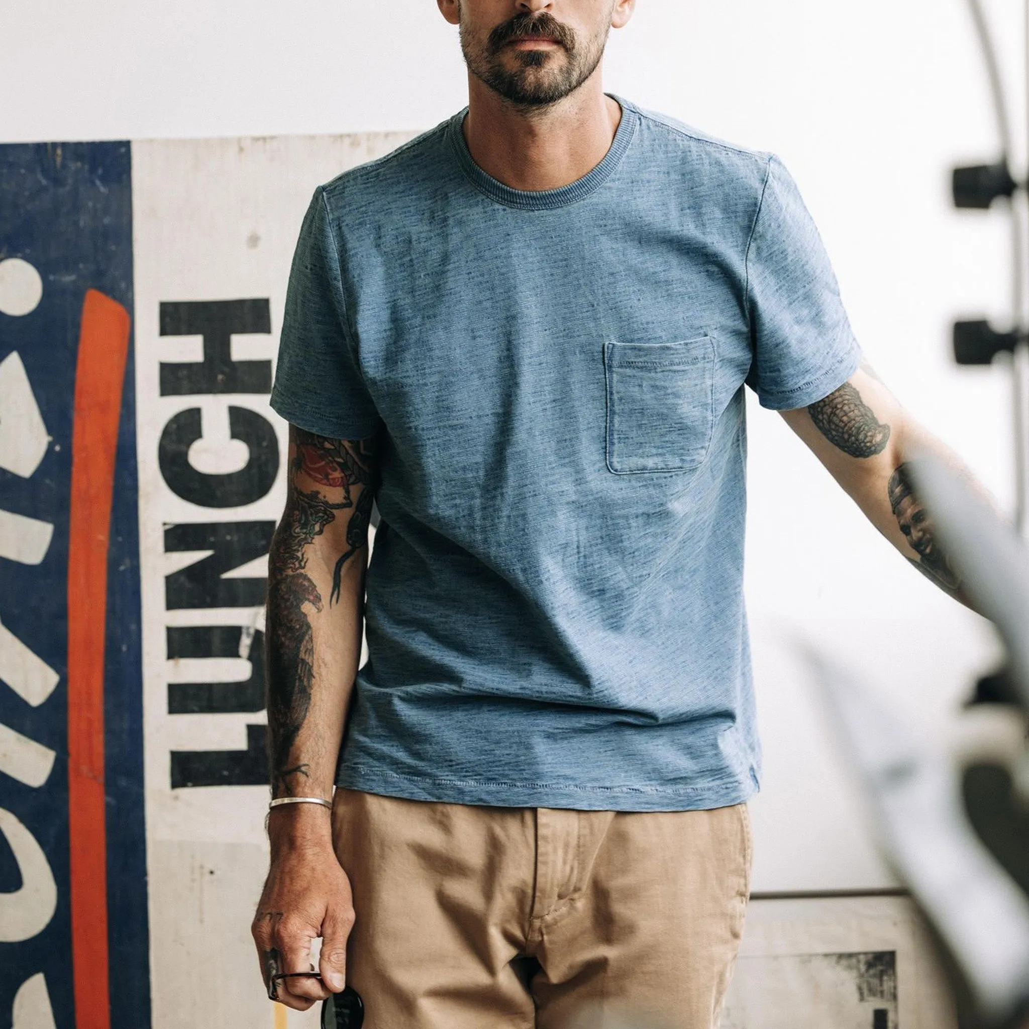 The Organic Cotton Tee in Washed Indigo sold by Taylor Stitch product image thumbnail 2