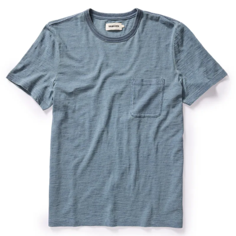 The Organic Cotton Tee in Washed Indigo sold by Taylor Stitch