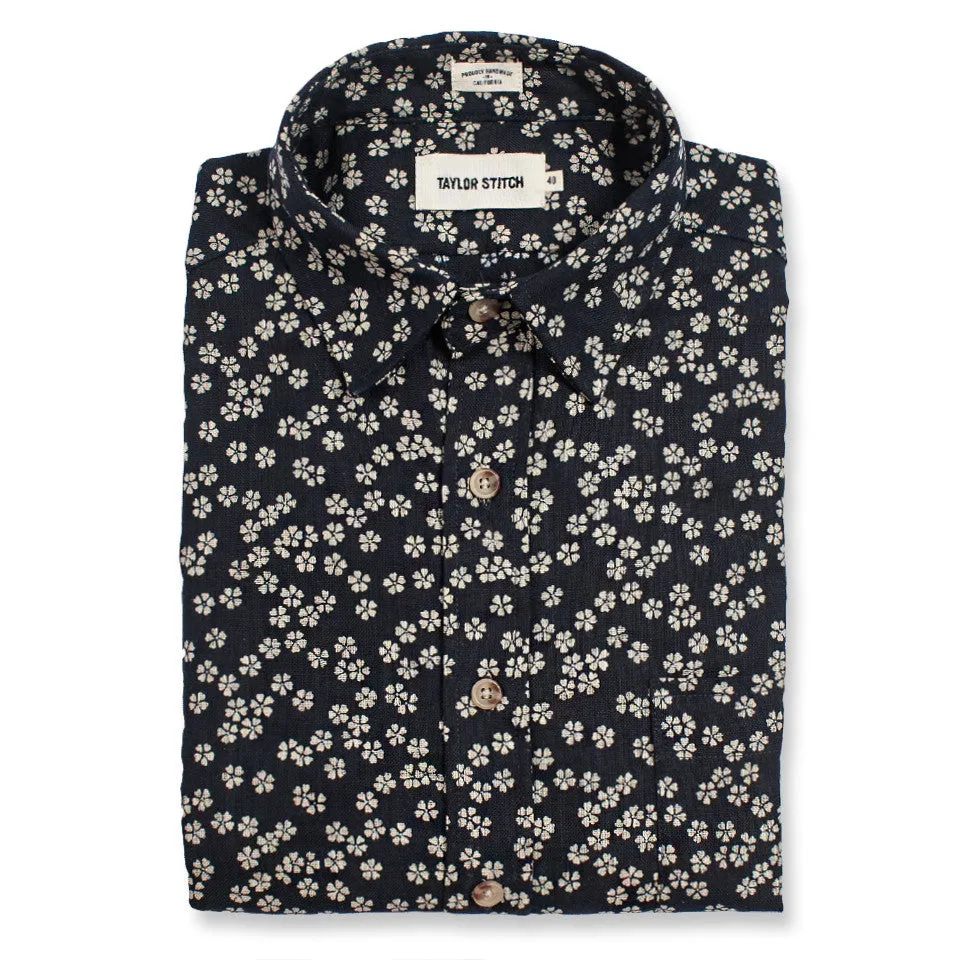 The California in Indigo Cherry Blossom sold by Taylor Stitch