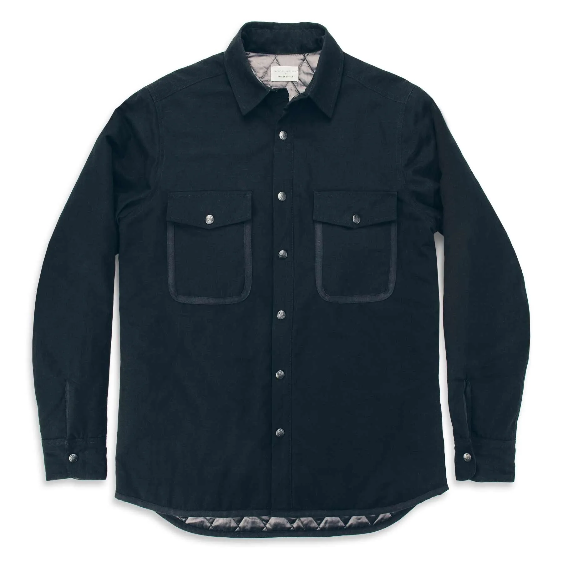 The Chore Jacket in Black Ripstop Canvas sold by Taylor Stitch