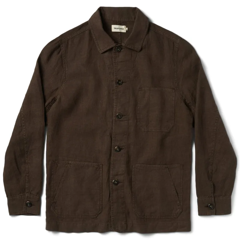 The Ojai Jacket in Espresso Hemp sold by Taylor Stitch