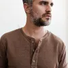 The Heavy Bag Henley in Fatigue Brown sold by Taylor Stitch