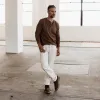 The Heavy Bag Henley in Fatigue Brown sold by Taylor Stitch