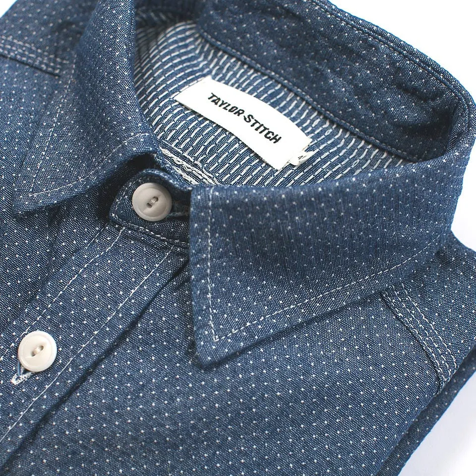 Indigo Jacquard Dot Utility Shirt sold by Taylor Stitch product image thumbnail 2