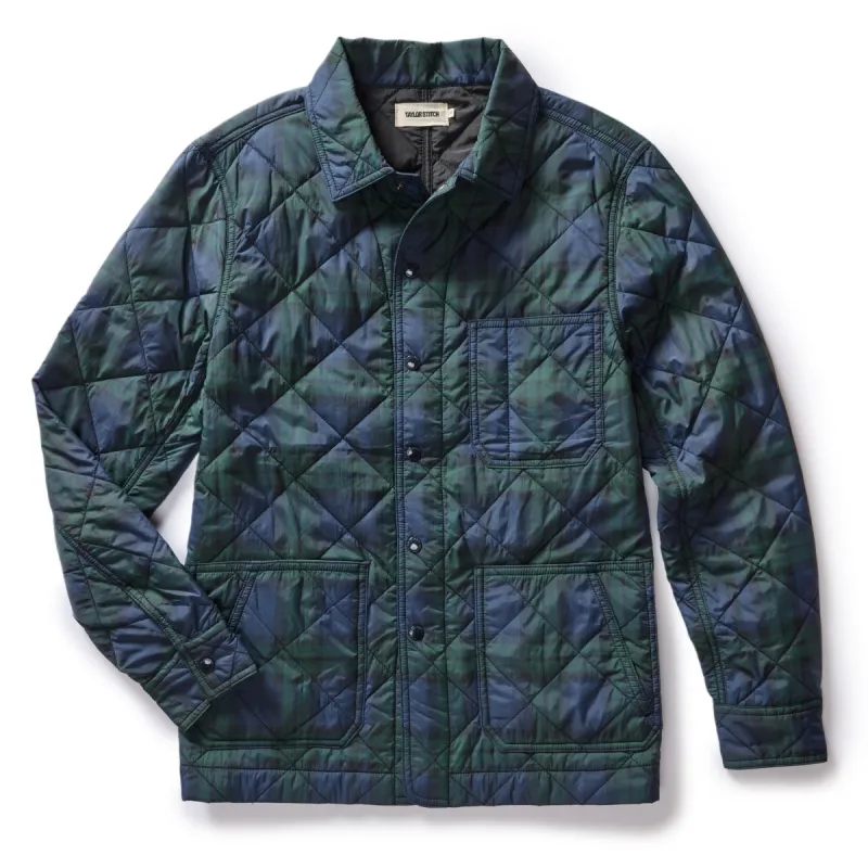 The Ojai Jacket in Blackwatch Plaid Diamond Quilt sold by Taylor Stitch