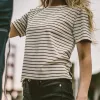 The Sausalito Tee in Forest Stripe Mercerized Merino sold by Taylor Stitch