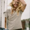 The Sausalito Tee in Forest Stripe Mercerized Merino sold by Taylor Stitch