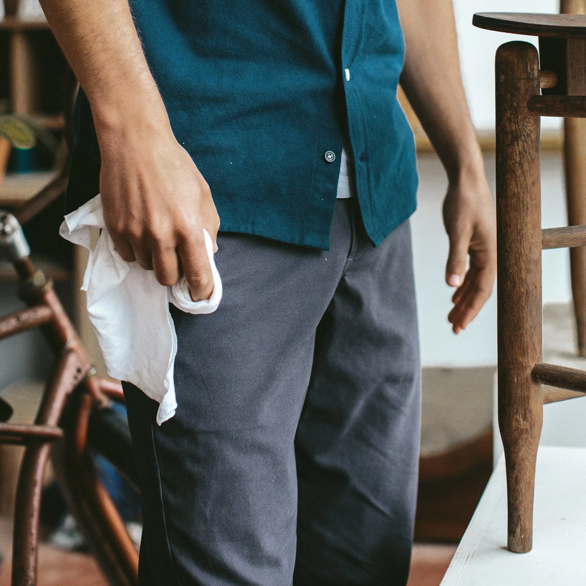 The Slim Chino in Organic Charcoal sold by Taylor Stitch product image thumbnail 4